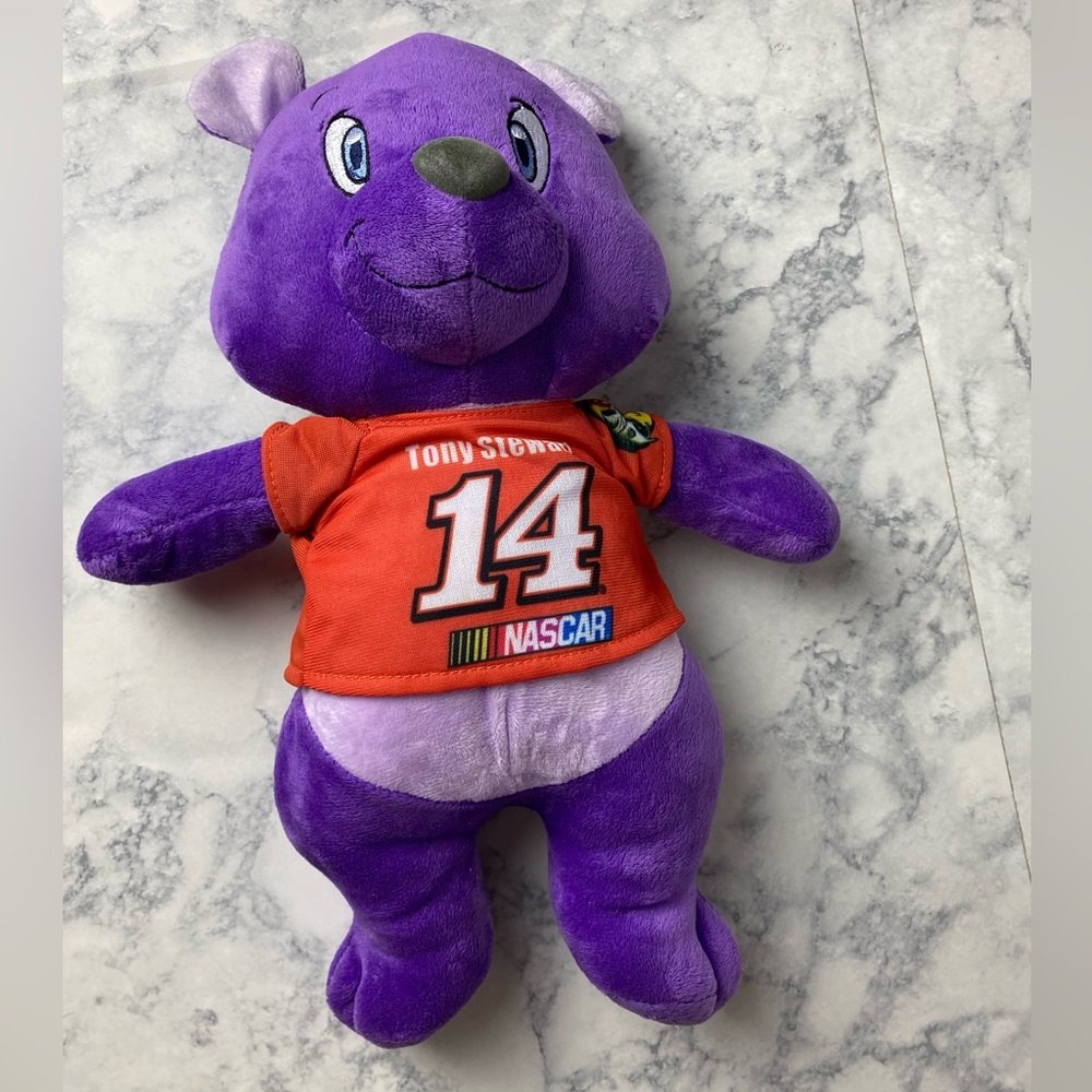NASCAR Plush Bear Tony Stewart #14 Purple Stuffed Animal